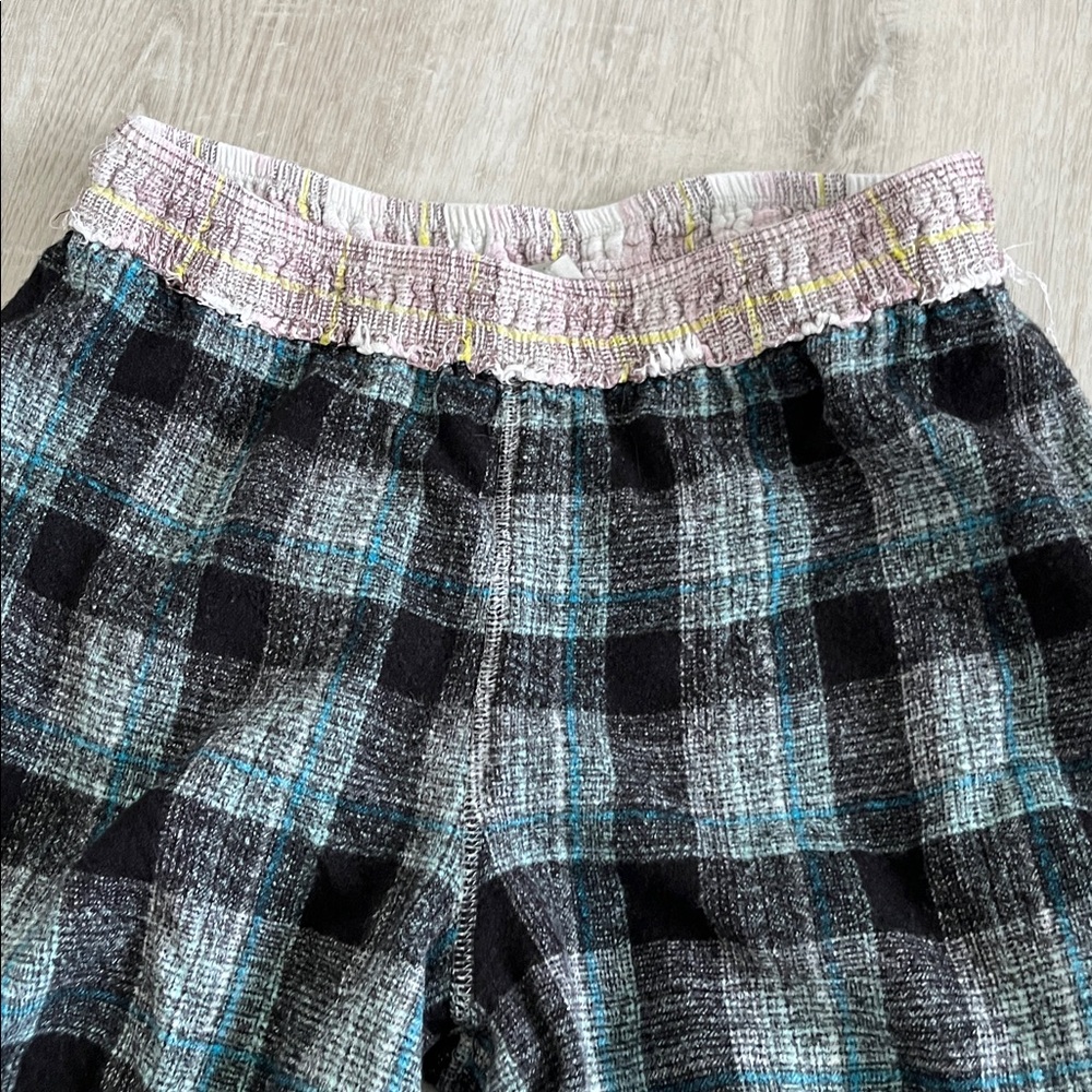 Free People Intimately Flannel Button Shirt Oversized Plaid Capri Pants Set S XS - Picture 16 of 16